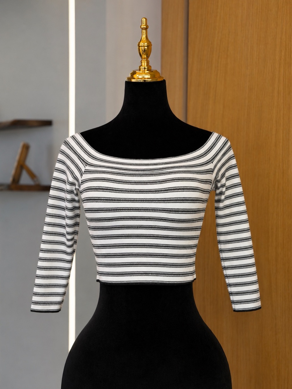 Zara Coastal Striped Boatneck Crop Top | French Girl Muse